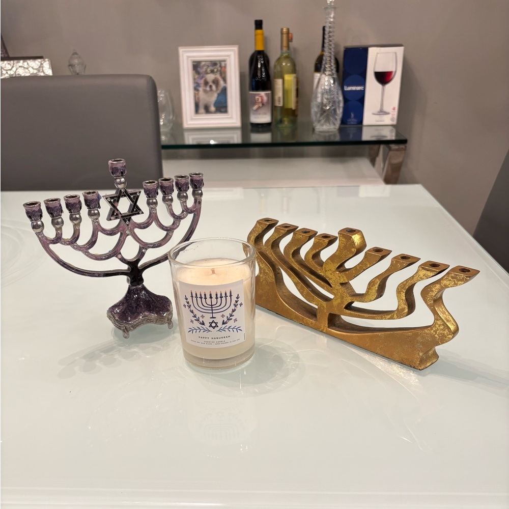 Hanukkah Menorah’s and Single Candle Package in Excellent Preloved Condition!